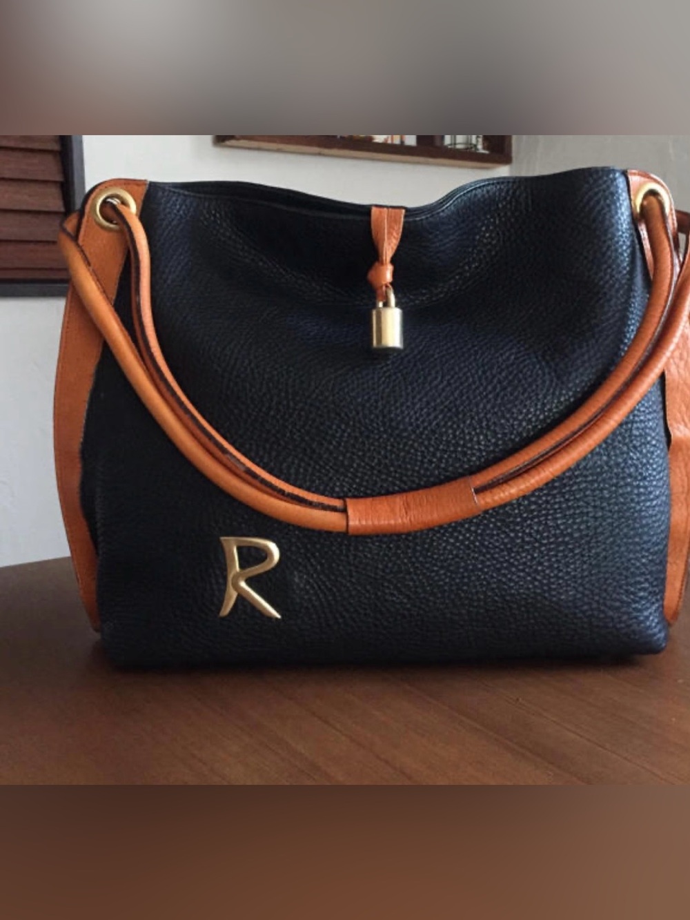 Vintage Romano Di Paolo black and brown genuine leather shoulder bag